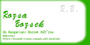 rozsa bozsek business card